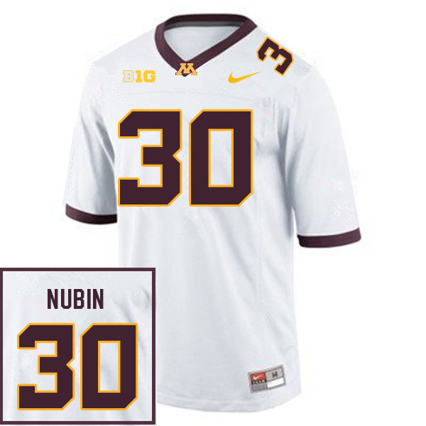 Men #30 Jordan Nubin Minnesota Golden Gophers College Football Jerseys Sale-White - Click Image to Close